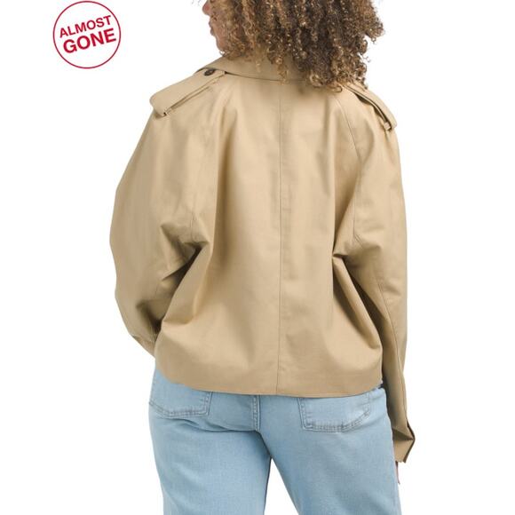 RAG & BONE Talia Khaki Crop Trench Jacket - Picture 5 of 10